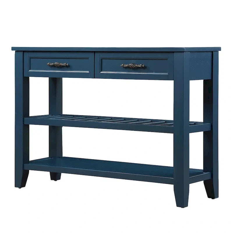 Table console de 42 po avec tiroirs et étagères à niveaux