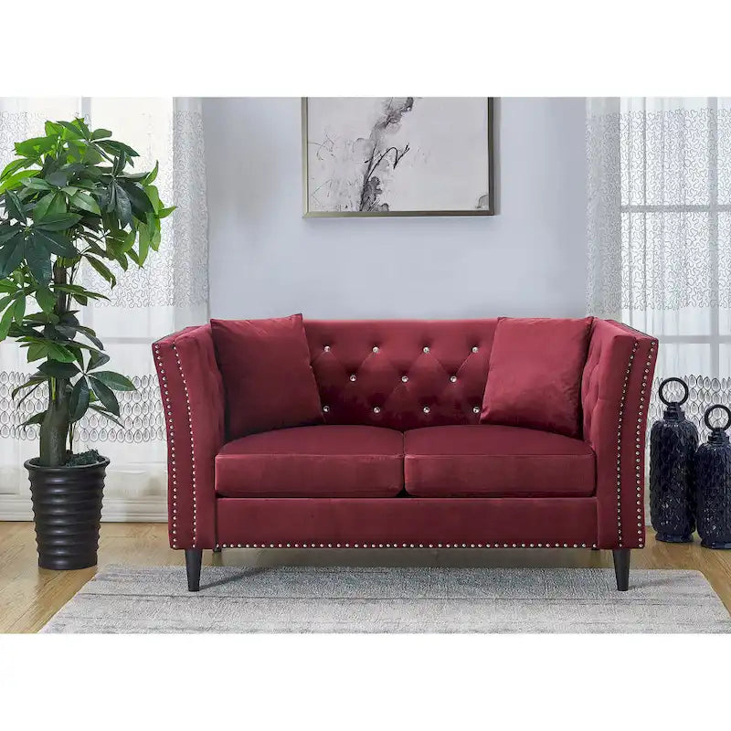 Canapé deux places en velours Sukikim Gracewood Hollow