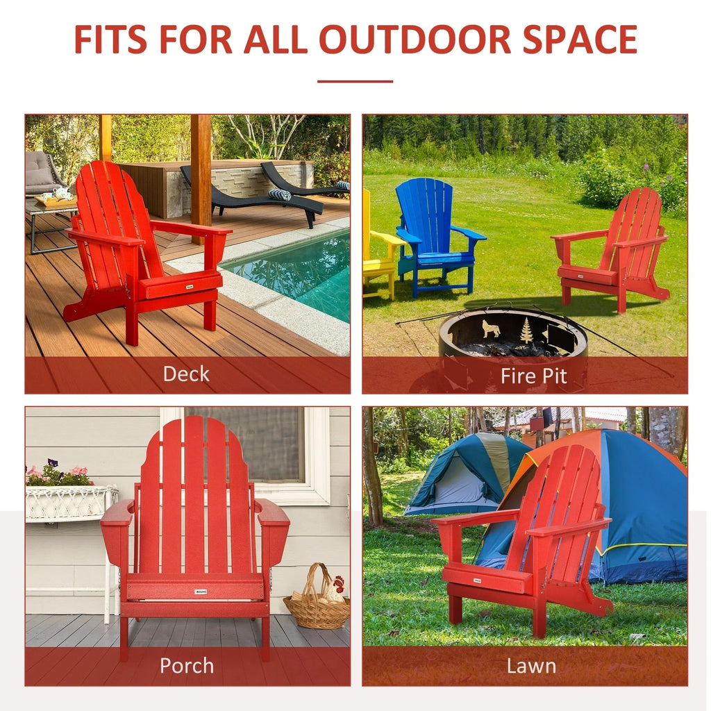 Chaise Adirondack pliante, chaises longues de plage en plastique HDPE toutes saisons pour terrasse et mobilier de jardin
