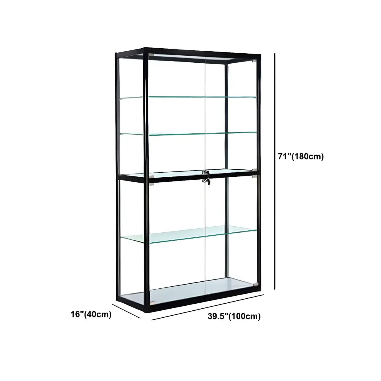 Vitrine rectangulaire contemporaine en verre noir