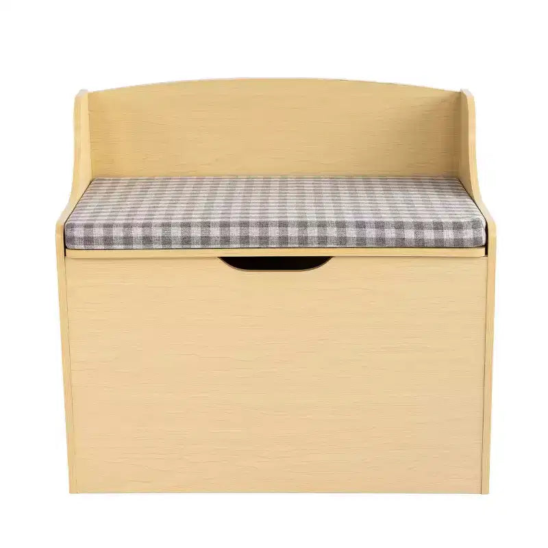 Kids' Hinged Toy Chest Wood: MDF Frame, Steel Hardware, Bin Shelves, 1 Drawer, 1 Shelf