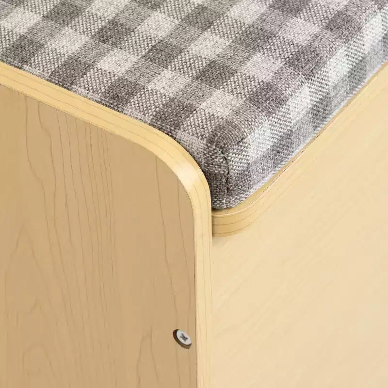 Kids' Hinged Toy Chest Wood: MDF Frame, Steel Hardware, Bin Shelves, 1 Drawer, 1 Shelf