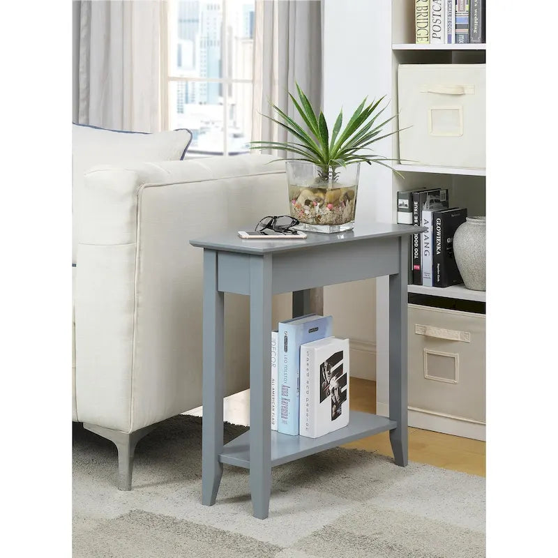 Table d'appoint d'angle American Heritage avec étagère de Convenience Concepts