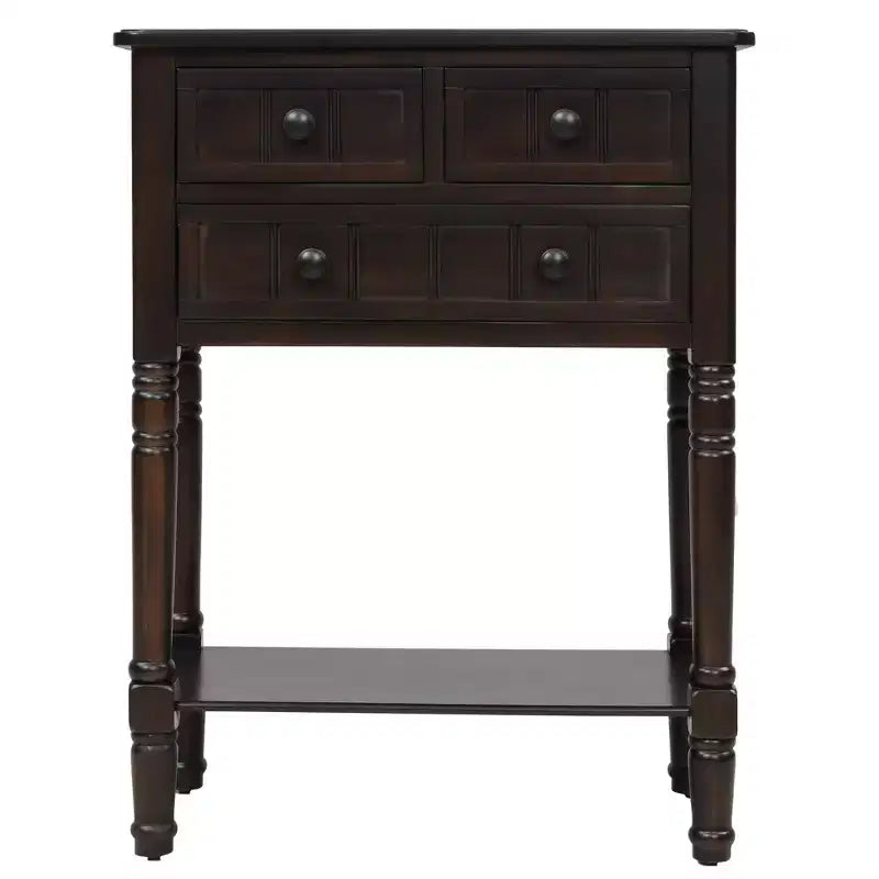 23.7 in. Rectangle Wood Console Table with 3 Drawers