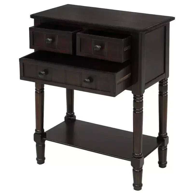 23.7 in. Rectangle Wood Console Table with 3 Drawers