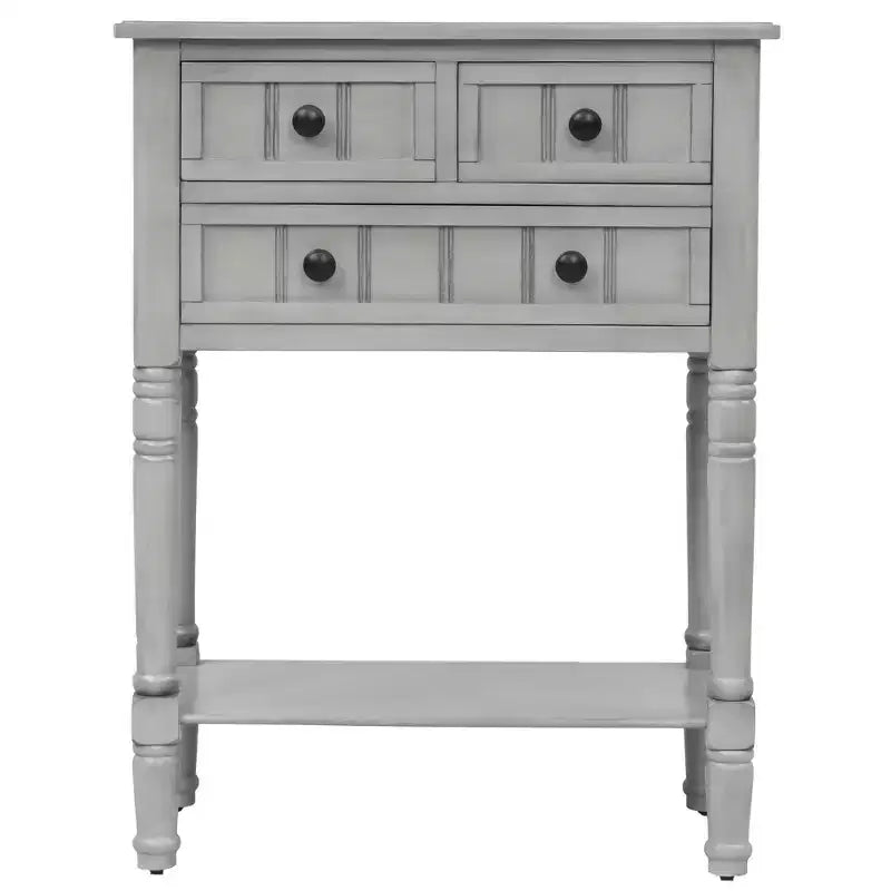 23.7 in. Rectangle Wood Console Table with 3 Drawers