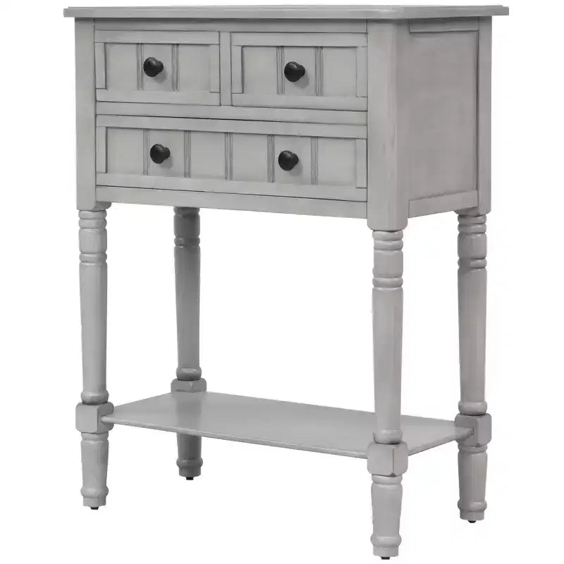 23.7 in. Rectangle Wood Console Table with 3 Drawers