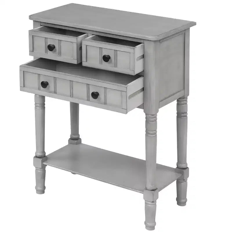 23.7 in. Rectangle Wood Console Table with 3 Drawers