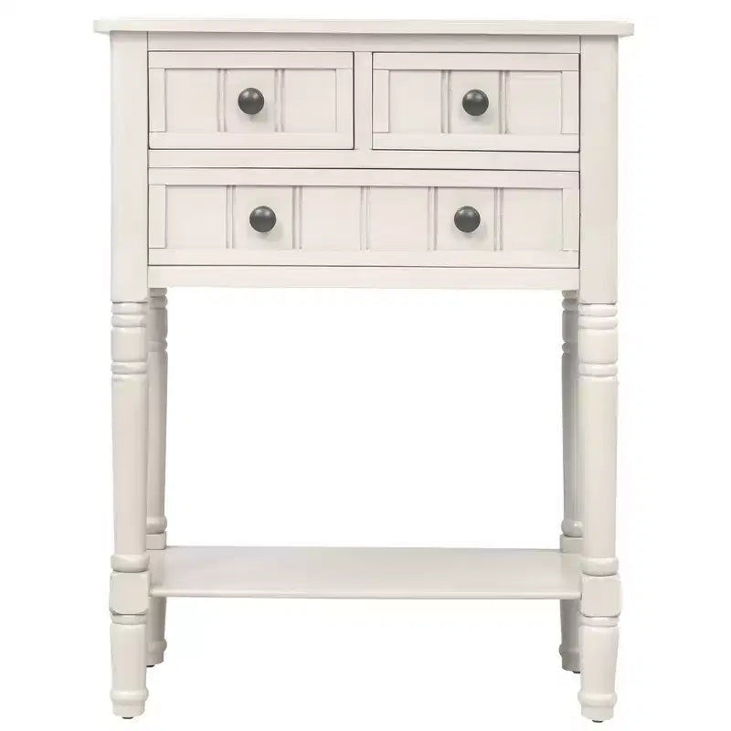 23.7 in. Rectangle Wood Console Table with 3 Drawers