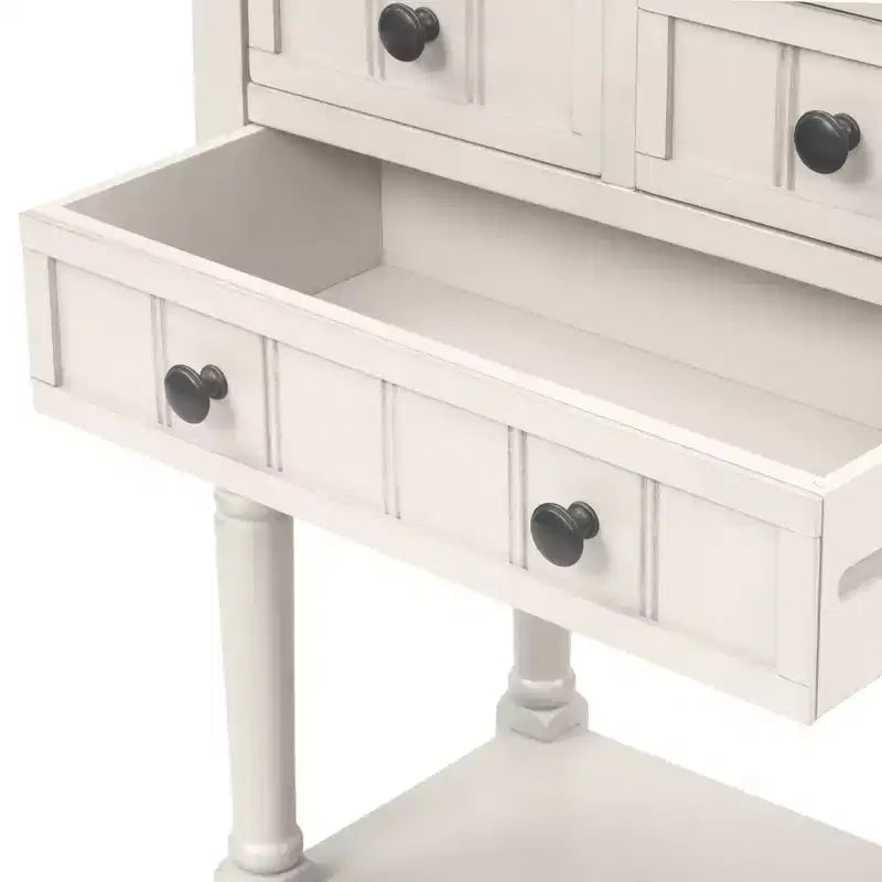 23.7 in. Rectangle Wood Console Table with 3 Drawers