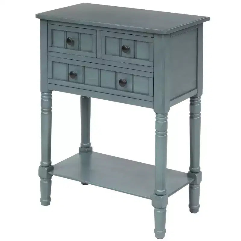 23.7 in. Rectangle Wood Console Table with 3 Drawers