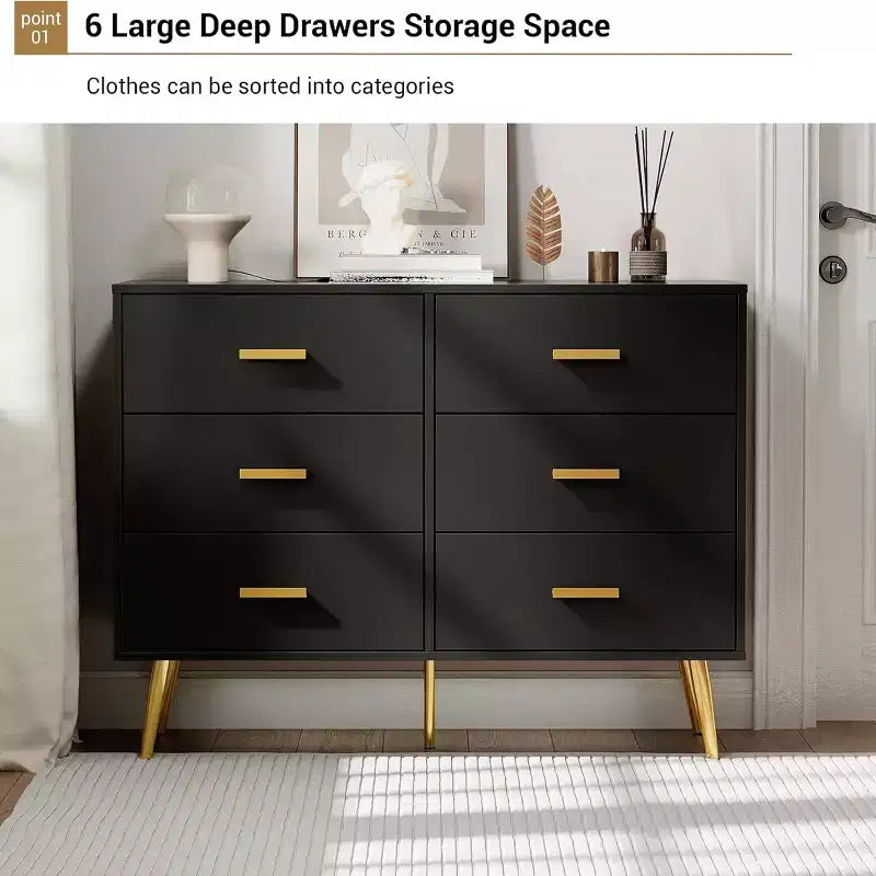 Bedroom wooden dressing table, chest of drawers with metal handles