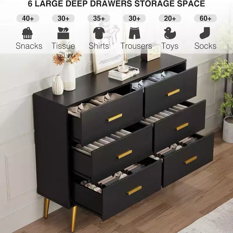 Bedroom wooden dressing table, chest of drawers with metal handles