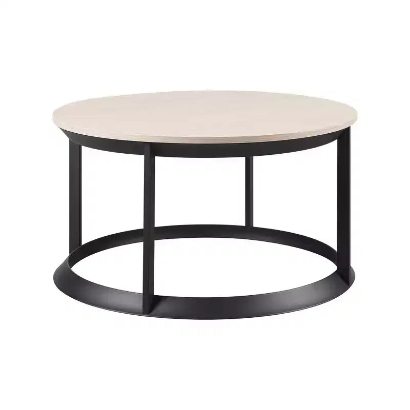 Round Coffee Table Triangular Metal Frame