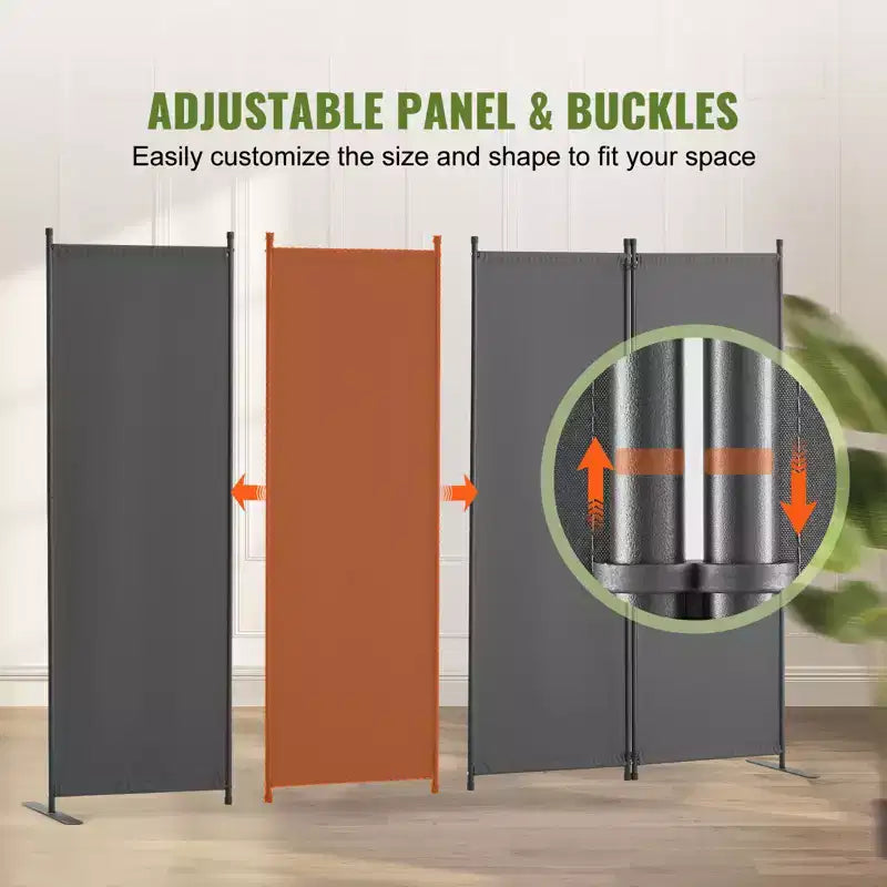 Room Divider, 4 Panel Room Dividers and Folding Privacy Screens, Fabric Partition Room Dividers for Office, Bedroom, Dining Room, Light Gray