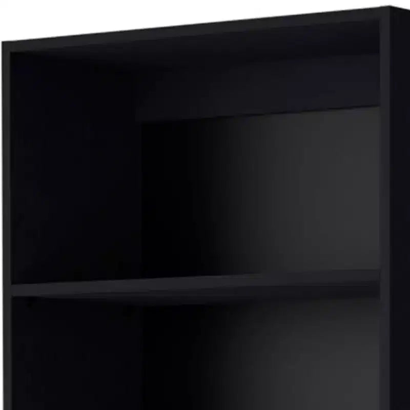 71 Black Five Tier Bookcase with Two doors