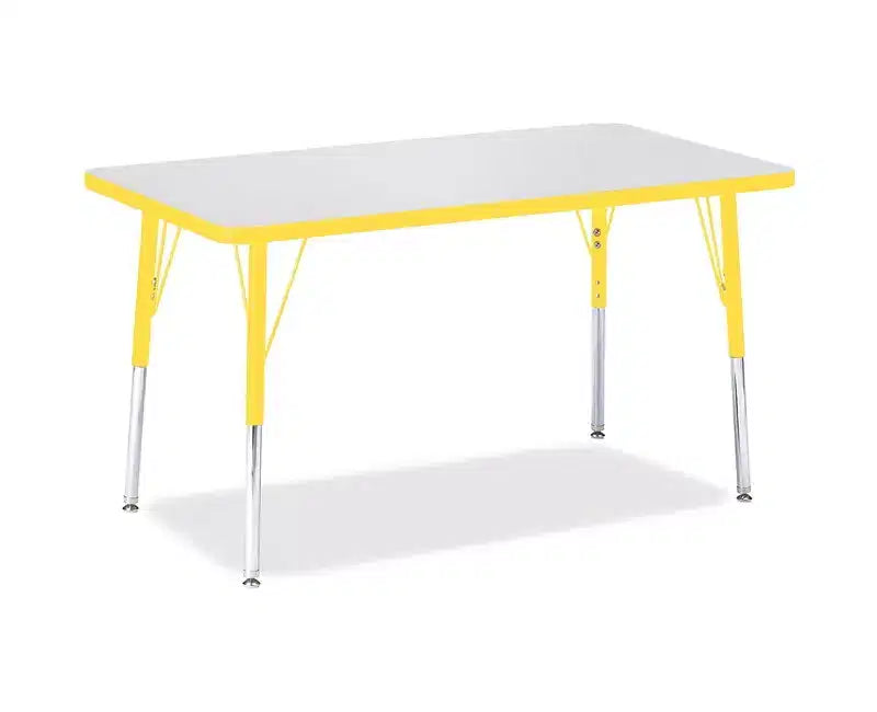 Adult Height Color Edge Rectangle Table (24 x 36) in Yellow