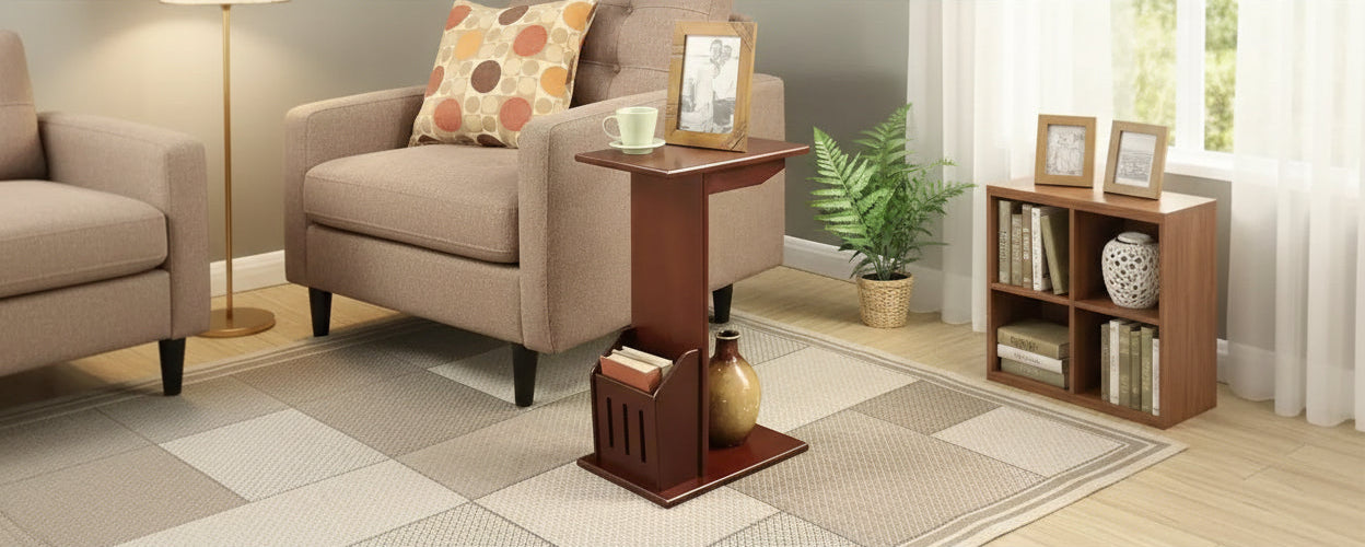 Round Wood Table Top End Table 1 -piece