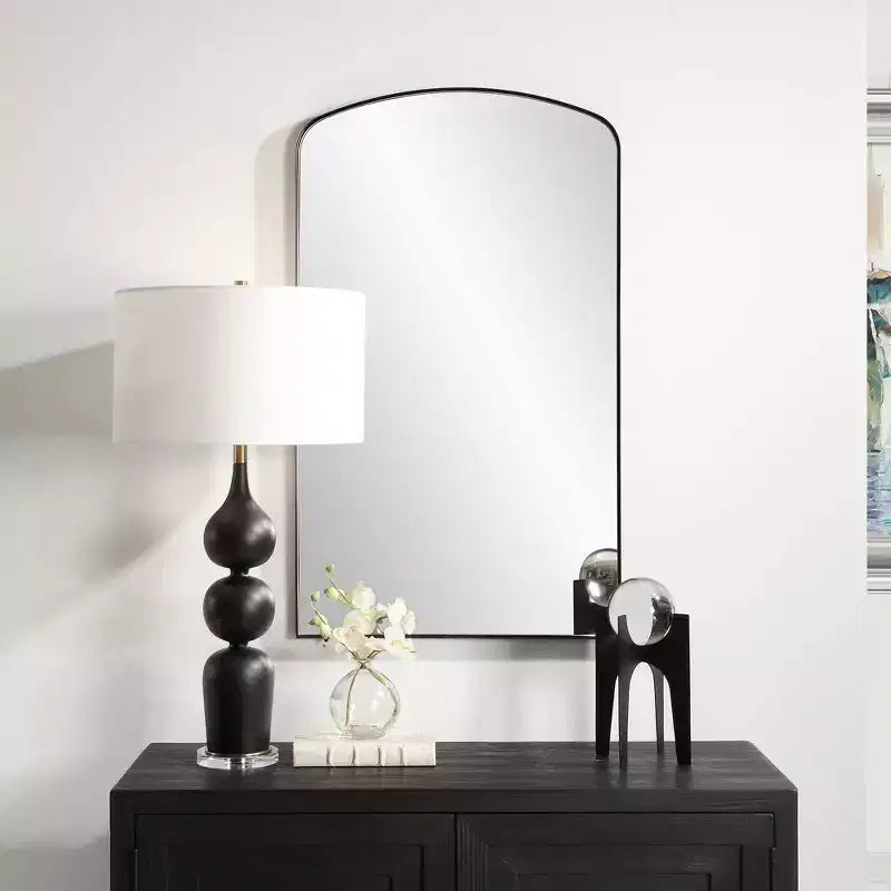 Matte Black 24 x 40 Arch Wall Mirror