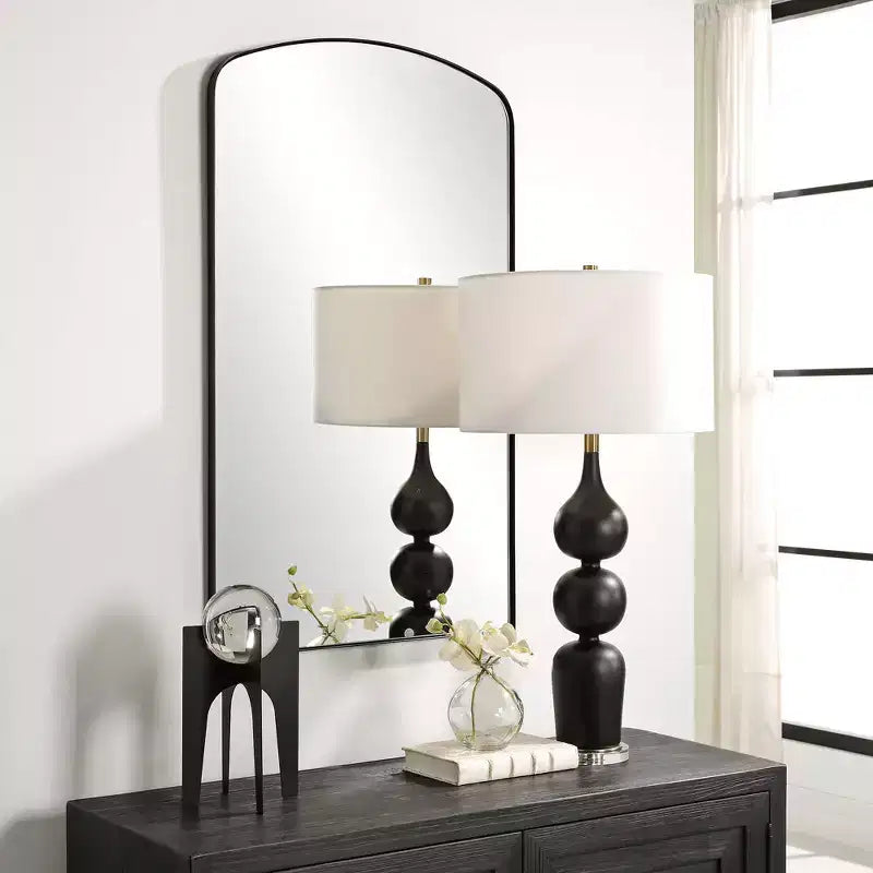 Matte Black 24 x 40 Arch Wall Mirror