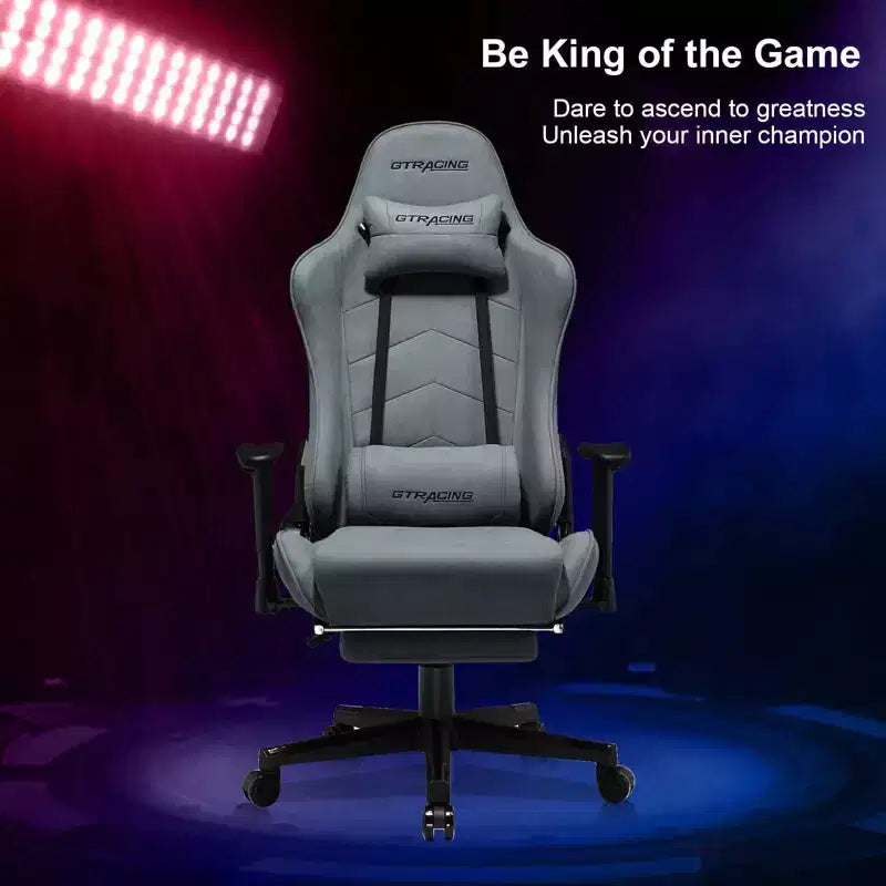 Gaming Chair with Footres Ergonomic Recliner Office Chair with Lumbar Support Blue