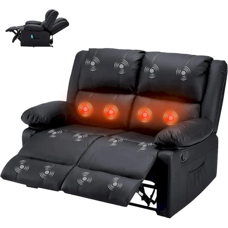 Causeuse inclinable 2 places avec fonction de chauffage et de massage