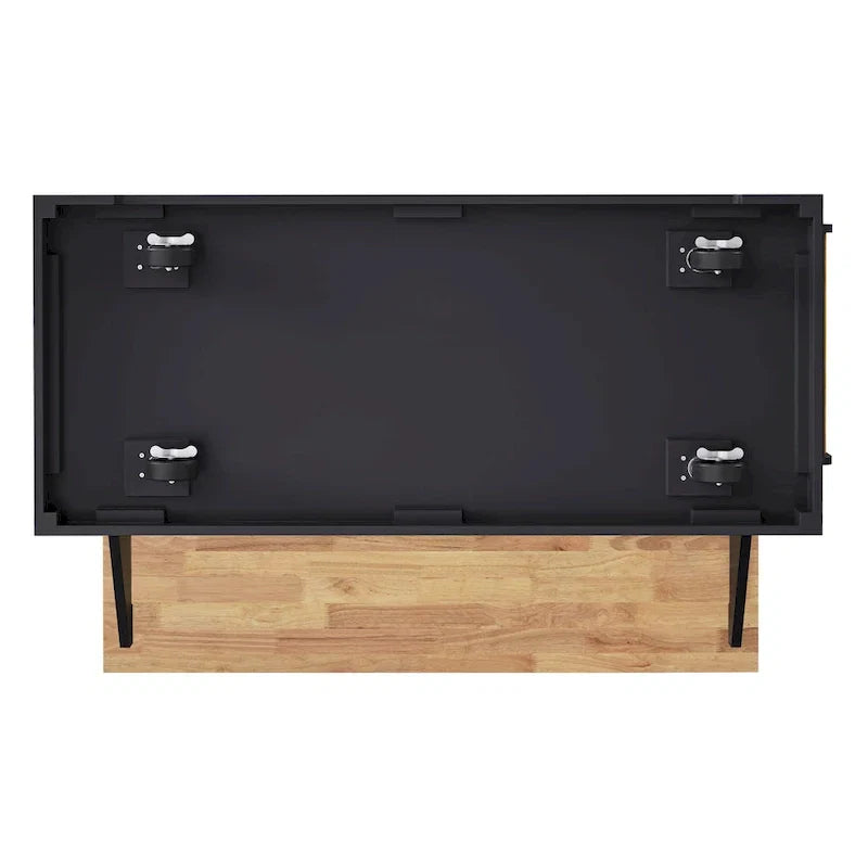 54 Grand îlot de cuisine avec plateau rabattable en bois d'hévéa, chariot de cuisine roulant à texture gaufrée sur 4 roues avec 4 portes et 3 tiroirs