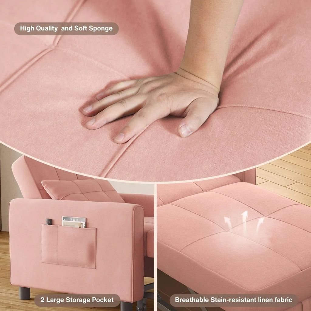 Canapé-lit convertible 3-en-1, Canapé-chaise dépliable, Lit pliant convertible pour salon