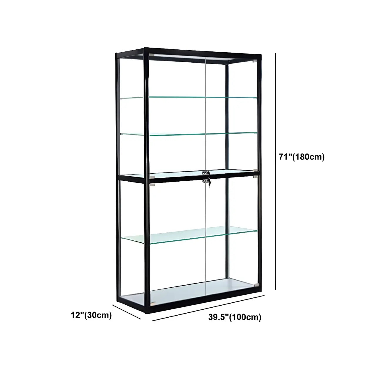 Vitrine rectangulaire contemporaine en verre noir