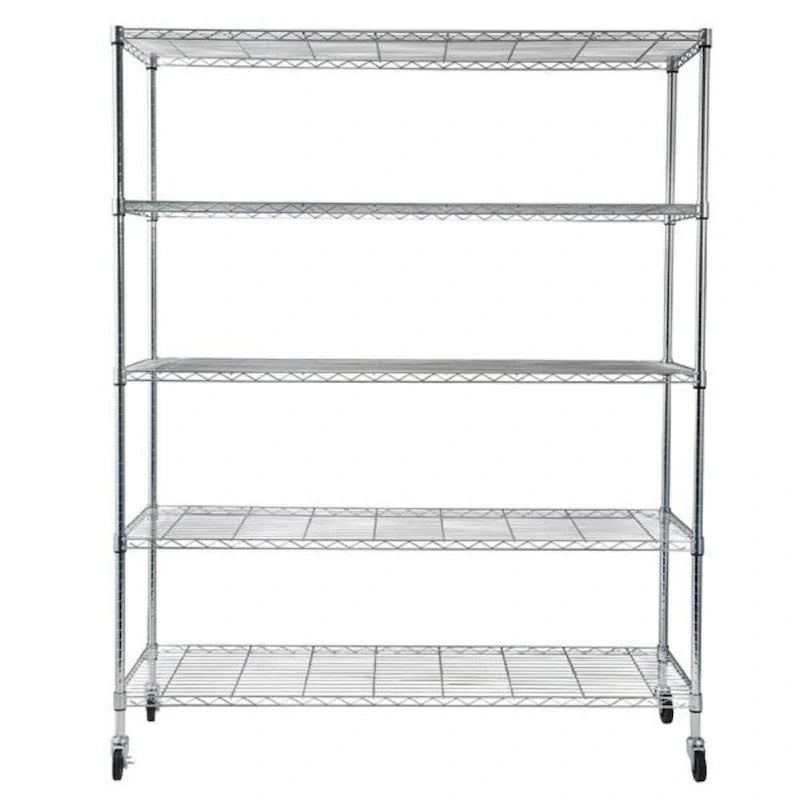 Étagère métallique à 5 niveaux avec roulettes - (59,06 x 17,72 x 70,87)
