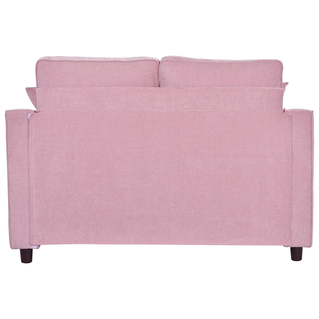 Canapé-lit Chenille avec dossier touffeté et 2 oreillers détachables pour le salon
