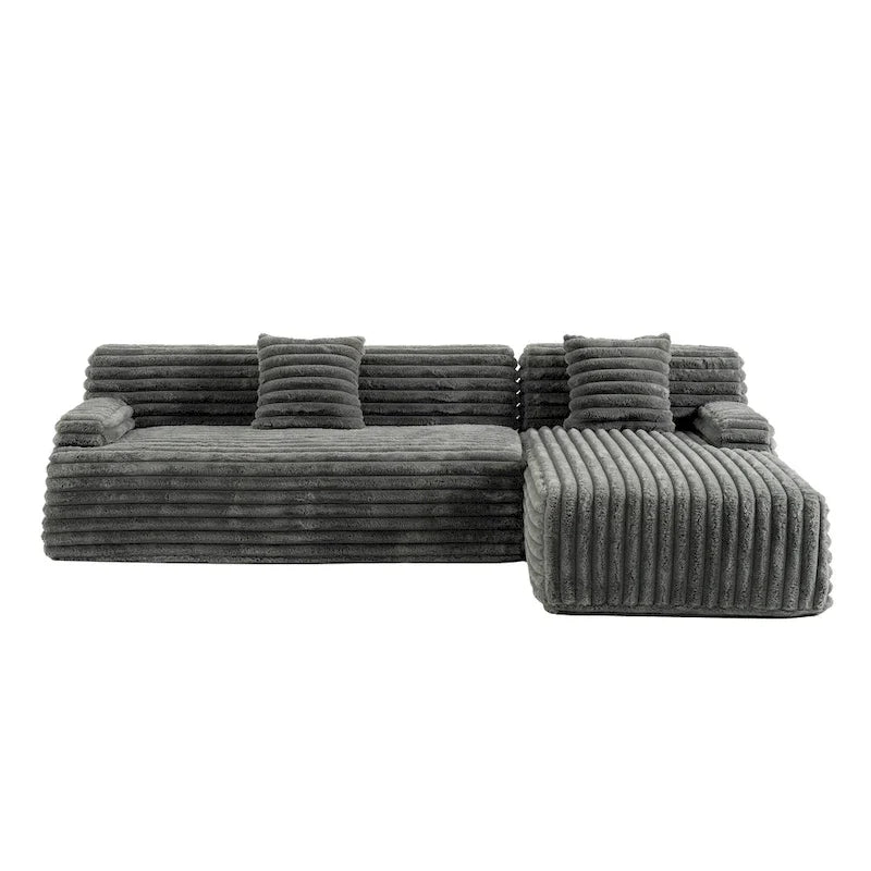 Canapé d'angle modulable Cloud, Canapé moderne rembourré avec 2 coussins, Canapé modulable à composer, Canapé d'angle modulable en L