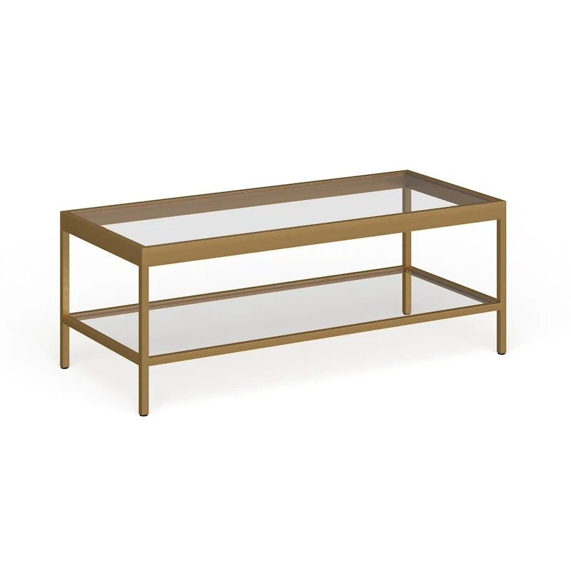 Table basse Alexis en métal et verre