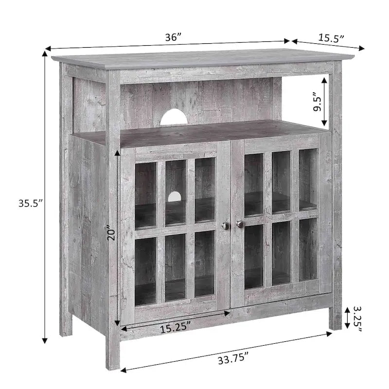 Meuble TV Big Sur Highboy de 40 pouces avec rangements, par Convenience Concepts