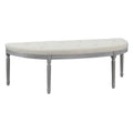 Banc rembourré capitonné beige avec pieds en bois - 55L x 20H