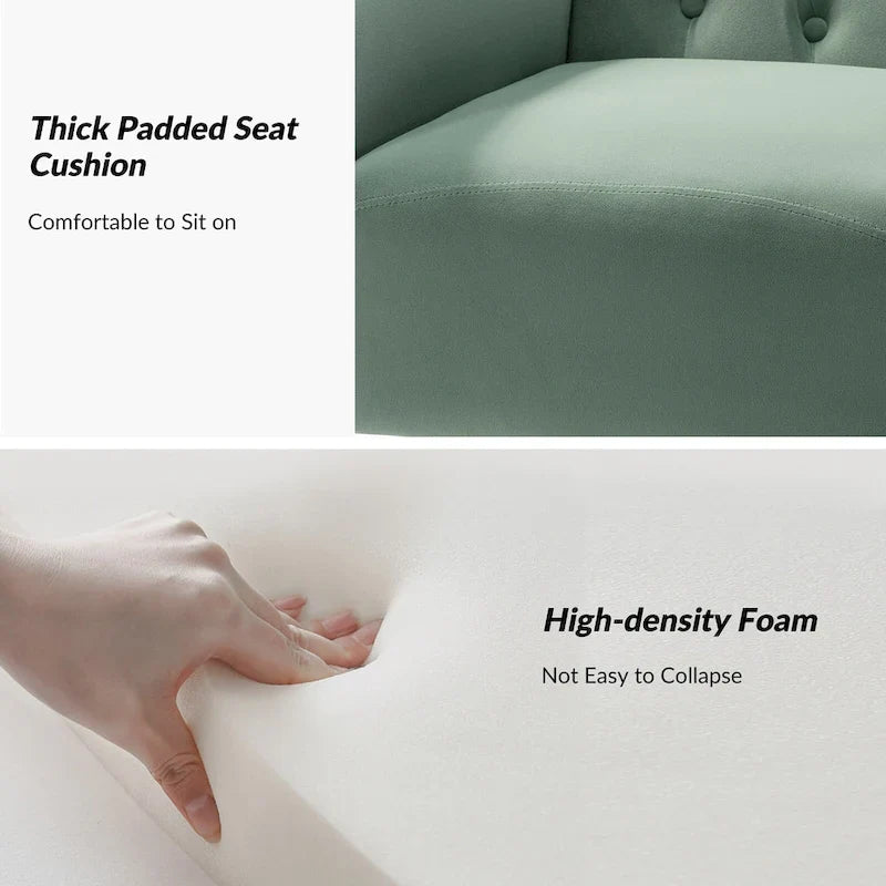 Chaise touffetée Abadiana avec accent et piètement en métal