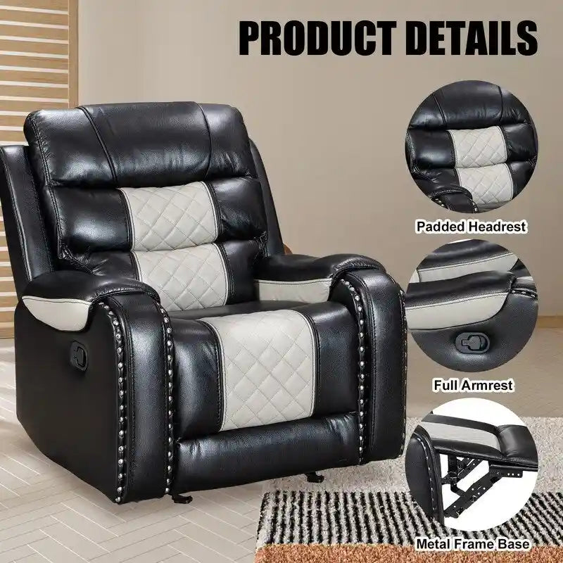 Grand fauteuil inclinable en similicuir de style américain pour salon