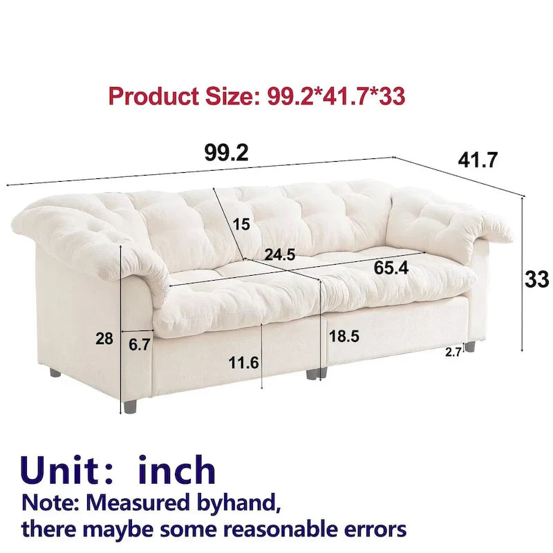 99.2  Canapé profond Chenille Confort, Canapé nuage moelleux tapissé