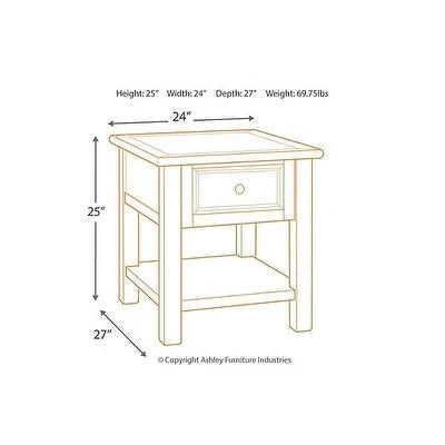 Bout de canapé décontracté Bolanburg blanc/marron antique