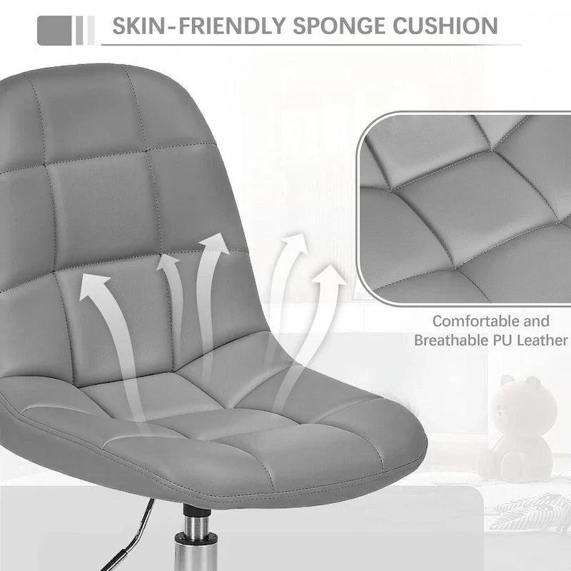 Chaise de bureau à domicile sans accoudoirs Javlergo, chaise de bureau d'ordinateur réglable en hauteur avec roulettes