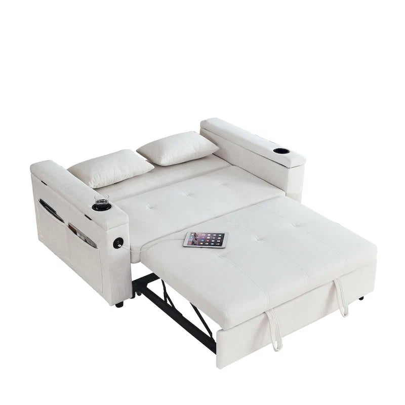 Canapé convertible 54 pouces avec lit gigogne, double assise, fonction relax