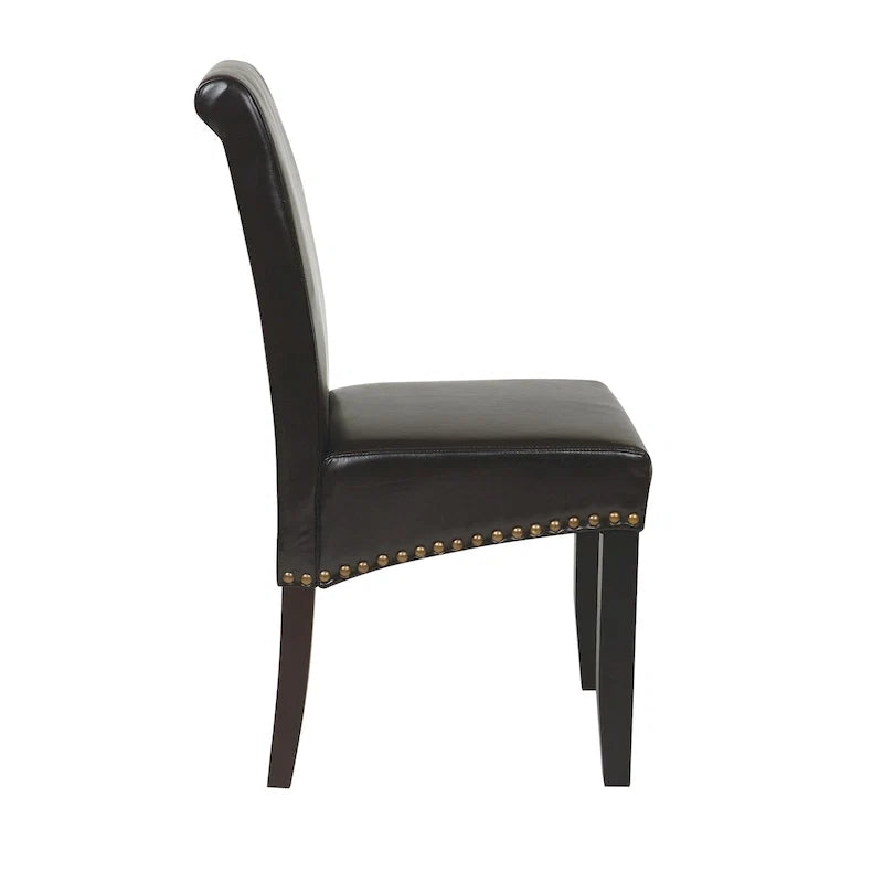 Chaise Parsons Copper Grove Five Bridge Eco en similicuir avec clous