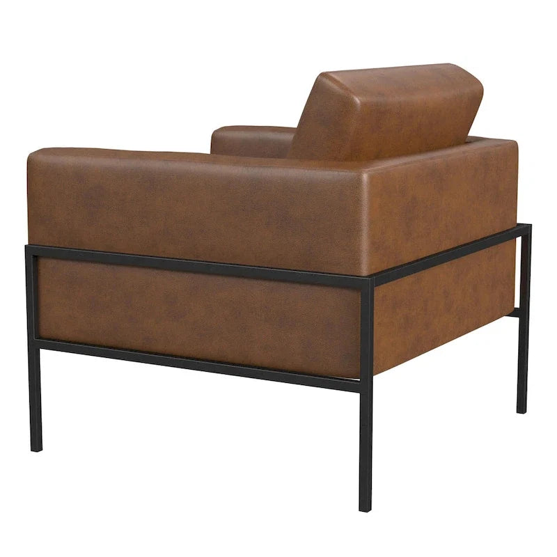 Fauteuil club moderne HomePop rembourré avec cadre en métal