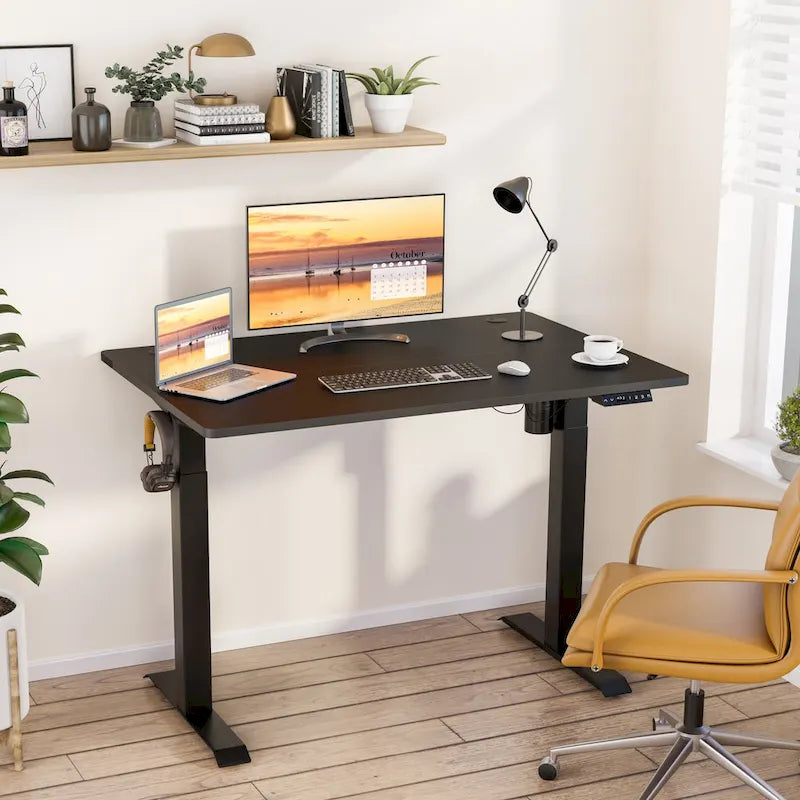 Futzca Bureau assis debout électrique réglable en hauteur avec plateau en épicéa
