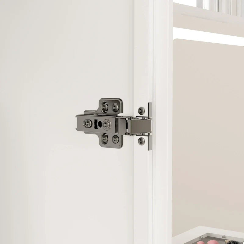 47,2 Grande Armoire LED Lumineuse Placard à Portes en Verre Entièrement en Verre