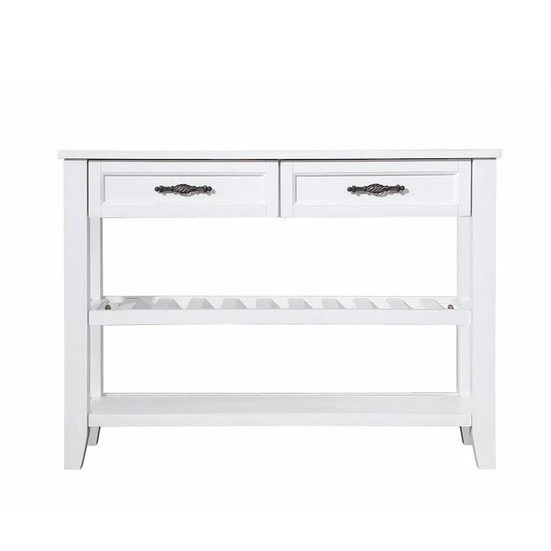 Table console de 42 po avec tiroirs et étagères à niveaux