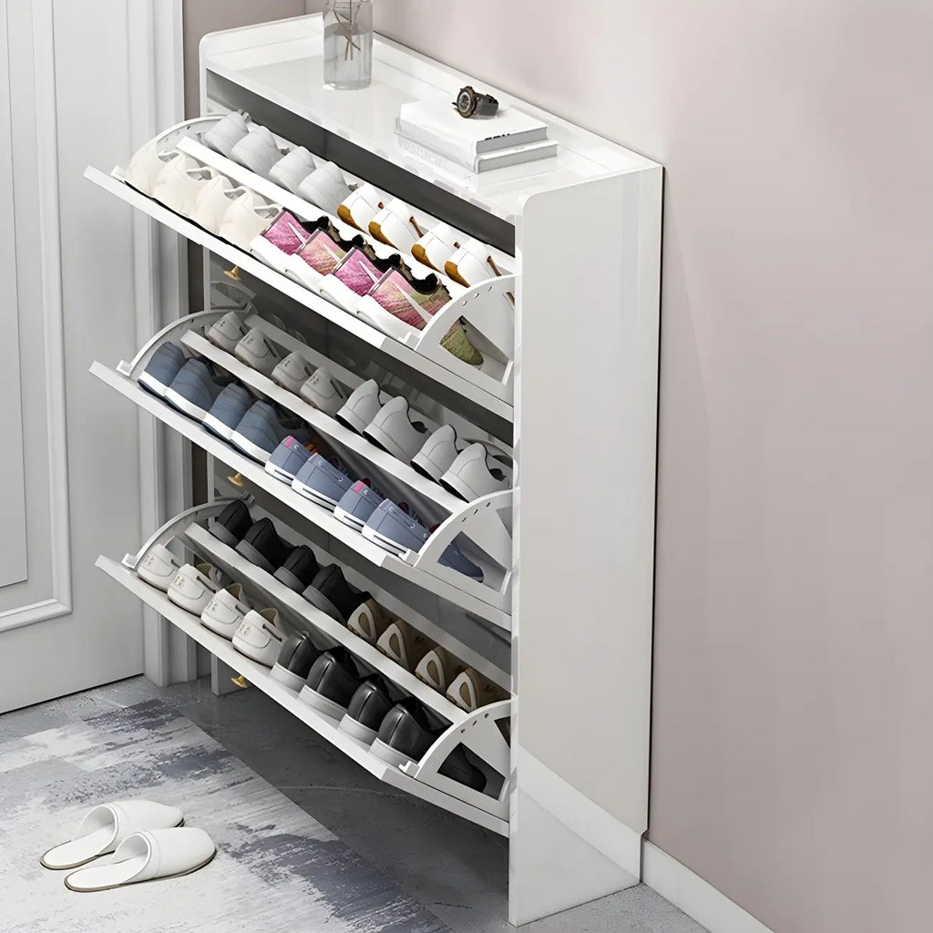 Meuble à chaussures glamour noir avec étagères réglables