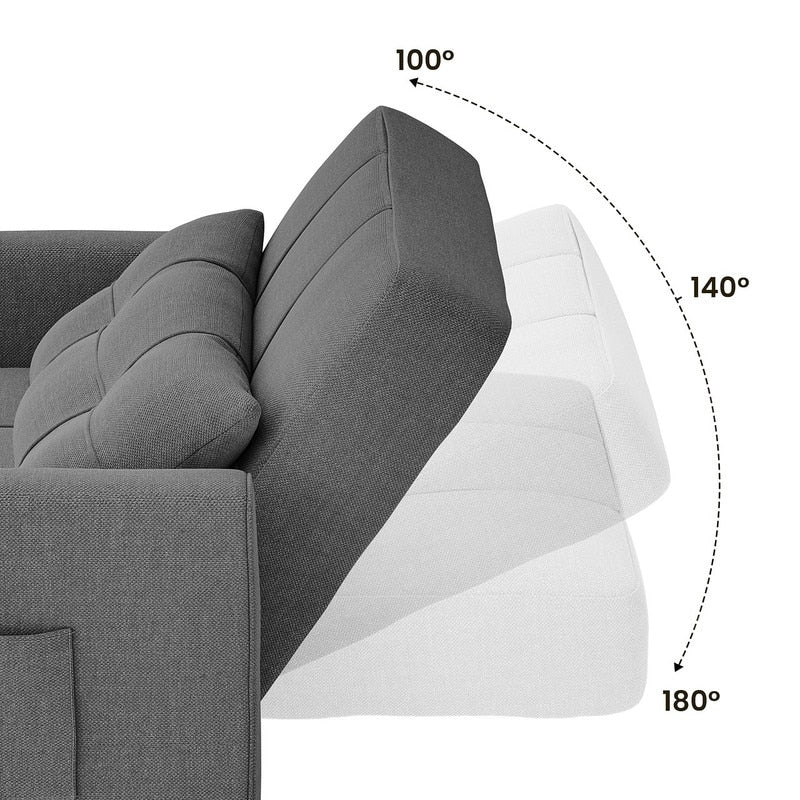 Canapé-lit convertible 3-en-1, Canapé-chaise dépliable, Lit pliant convertible pour salon
