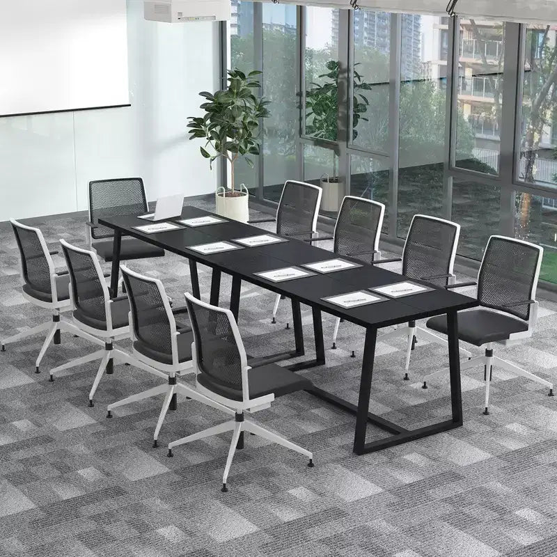 63 Large Dining Table for 4-6 People with Heavy-duty Metal Frame Modern Black/Coffee