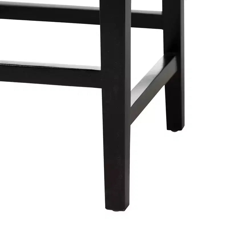 bali & pari Alise Modern Bohemian Dark Brown Mahogany Wood and Seagrass Counter Stool